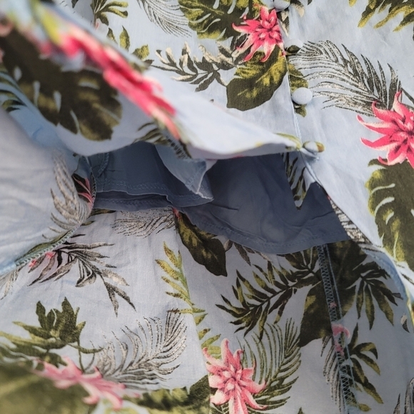 NEW Seek the Label Blue Floral High Low Button Front Skirt Hawaiian Tropical - Picture 8 of 10